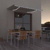 The Living Store Uitschuifbare Luifel - Buitenluifel 300x250 cm - Polyester - Solar LED - Crème