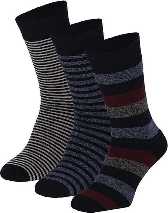 Apollo - Fashion badstof sokken heren - Multi Blauw - Maat 42/47 - 3-Pak - Wintersokken heren - Sokken heren - Warme sokken heren - Sokken heren 43 46