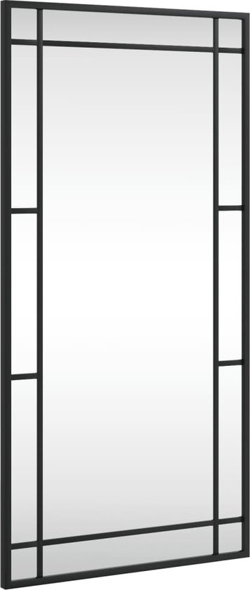 vidaXL - Wandspiegel - rechthoekig - 40x80 - cm - ijzer - zwart