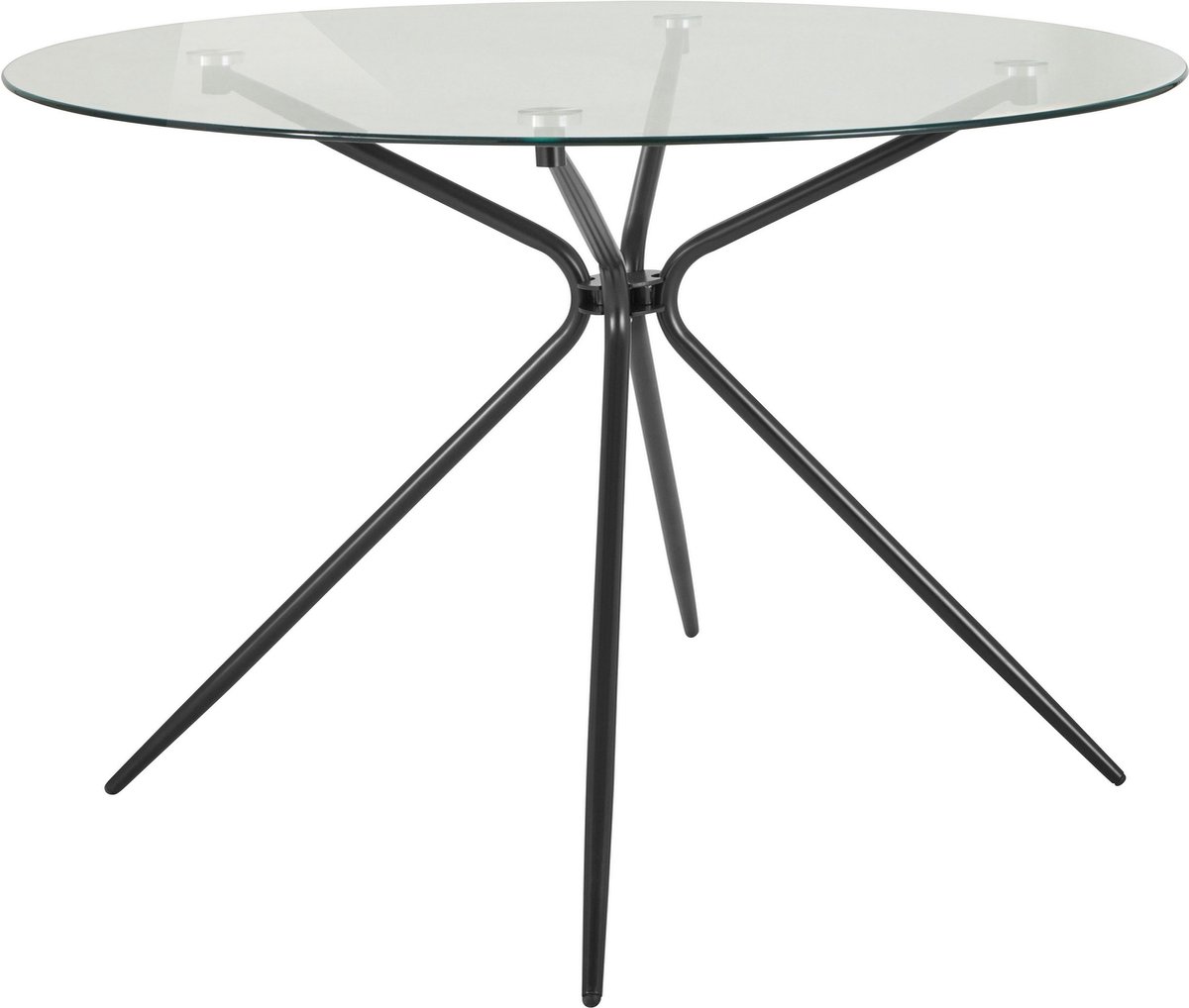 Notio Living Silvie-Eettafel - Rond Glas/Zwart Natuur