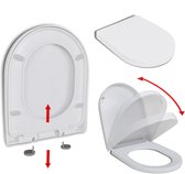 vidaXL Toiletbril soft-close met quick-release ontwerp vierkant wit