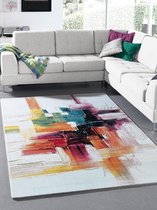the carpet Monde Modern Design Woonkamerkleed, Zacht Kortpolig, Opvallend, Abstract, Crème, 80x150 cm