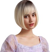 Damespruik – Pruiken Dames - Hair Wig – Haarstuk – Wasbaar – Kambaar – Dames Haar – Kort – Blond
