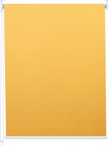 Rolgordijn MCW-D52, raamrolgordijn zijtrekgordijn, 90x160cm zonwering verduisterend ondoorzichtig ~ geel
