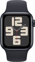 Apple Watch SE 2023 - 40mm - Sportbandje Zwart - M/L