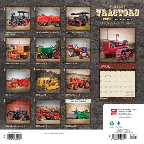 Vintage Tractors Kalender 2024 bol