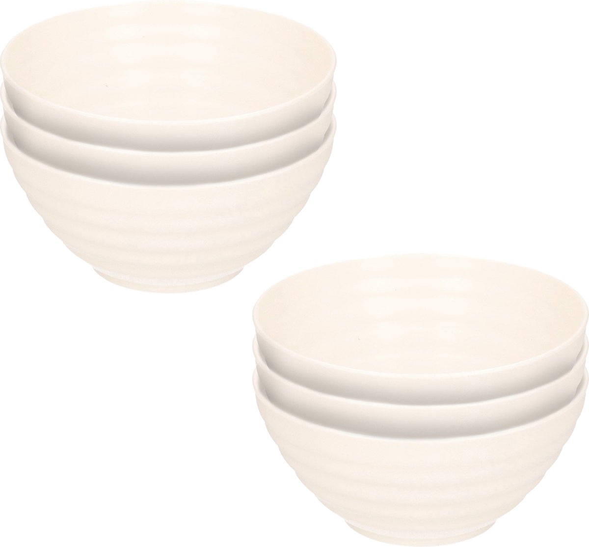 Plasticforte Schaaltjes - 6x - ivoor wit - kunststof - 14 x 6.5 cm - kommen