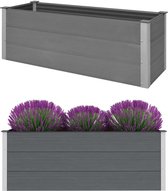 The Living Store Verhoogde Plantenbak Grijs 150x50x54 cm - Duurzaam Hout-Kunststof-Composiet