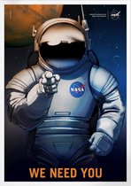 Mars Needs You | Space, Astronomie & Ruimtevaart Poster | B2: 50x70 cm