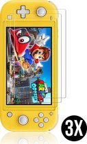 Podec - 3x Screenprotector geschikt voor Nintendo Switch Lite - Tempered Glass Screen Cover