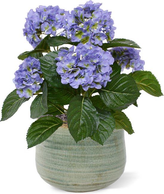 Hortensia kunstplant 40cm - blauw