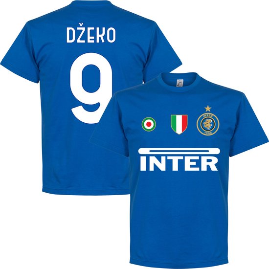 Inter Dzeko 9 Team T-Shirt - Blauw - XL