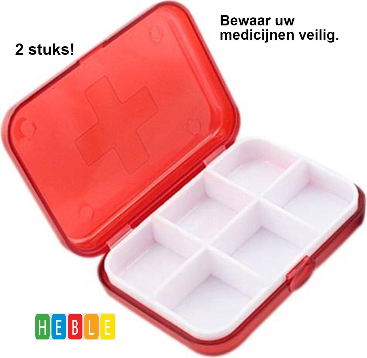 Goedkoopste 2x Klein en handig Pillendoosjes - Pillendoosje mini - Pillendoos zakformaat - Medicijndoosje van Heble®