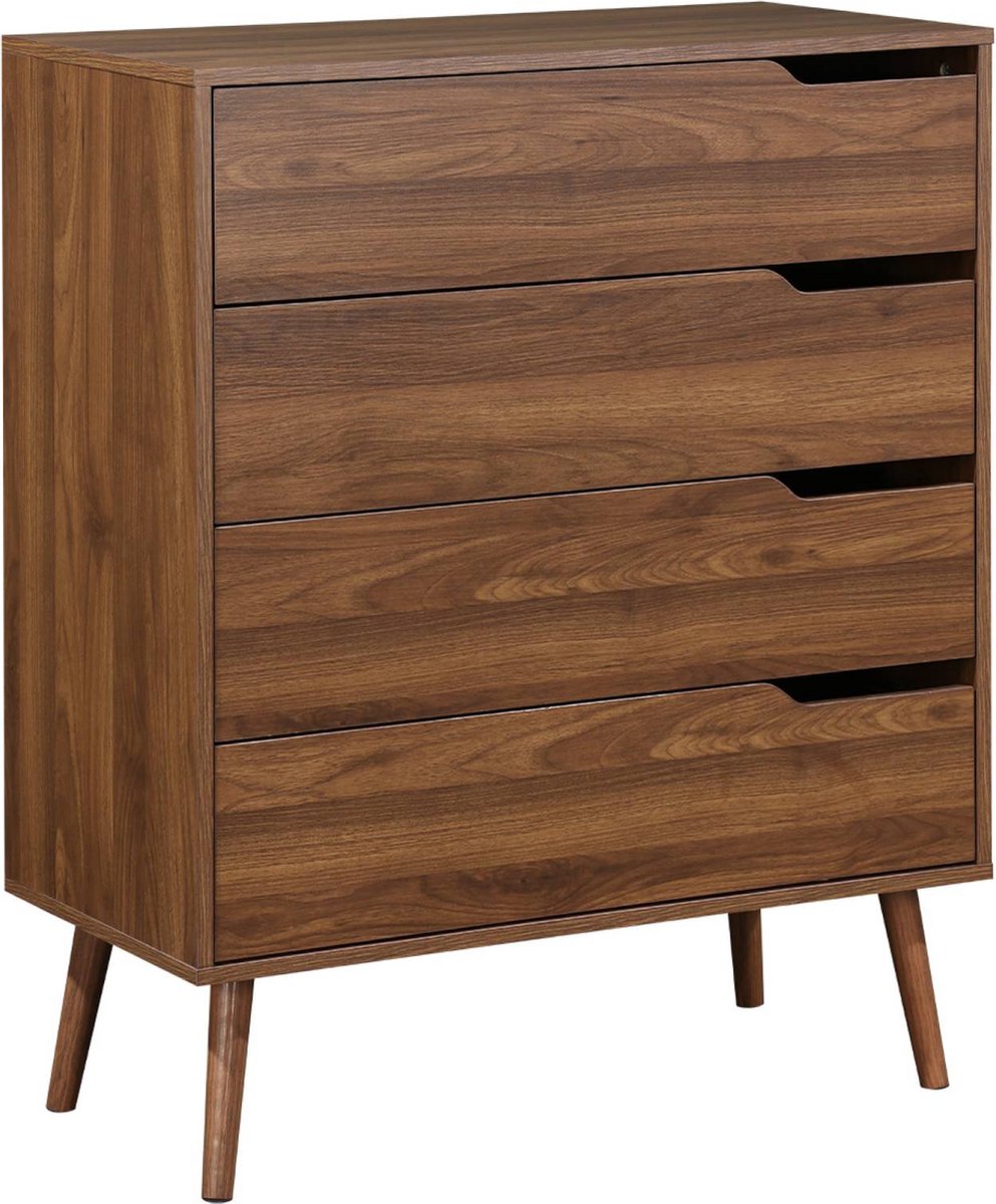 sweeek Ladekast met 4 lades houtdecor 80cm - nepal Walnoothouteffect