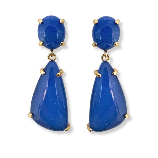 Zatthu Jewelry - N23FW647 Ling geometrische oorbellen blauw