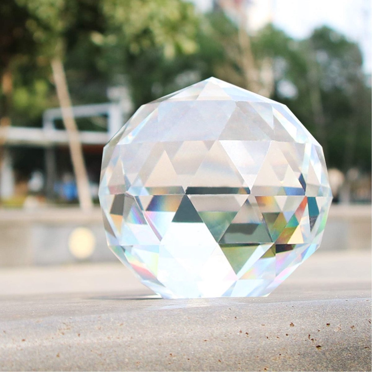 Boule de cristal à facettes 40 mm suncatcher feng shui transparente