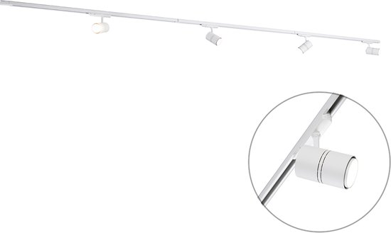 QAZQA ruler - Moderne LED Plafondlamp - 4 lichts - L 450 cm - Wit - Woonkamer | Slaapkamer | Keuken