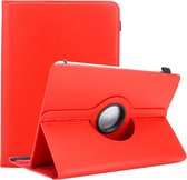 Cadorabo Tablet Hoesje geschikt voor Alcatel 1T (7 inch) 2021 in ROOD - 360 graden beschermhoes van imitatieleer met standfunctie en elastische band