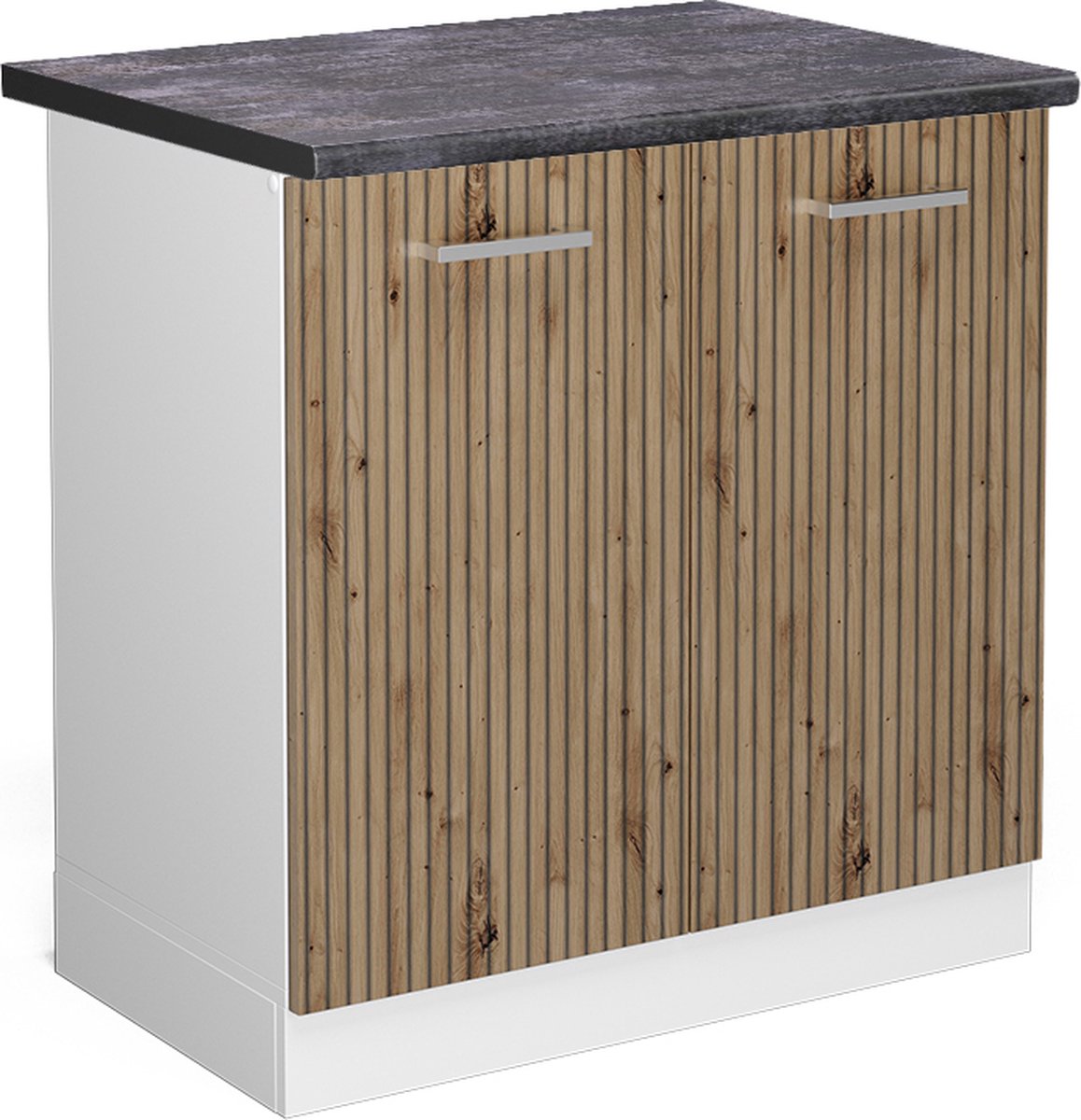 Vicco R-Line Wastafelkast – 80 cm, WB Antraciet Artisanaal eiken
