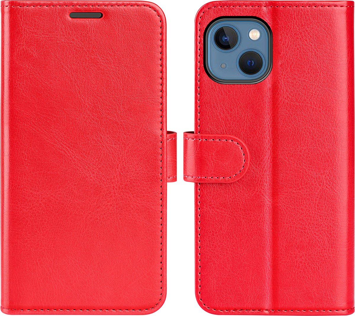 MobyDefend Hoesje - Geschikt voor iPhone 14 - Wallet Book Case (Sluiting Achterkant) - Rood