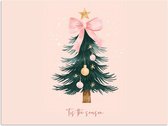 Poster 80x60 cm - Christmas Season - Kerst - Kerstboom - Roze - Posters - Kamer decoratie - Wanddecoratie woonkamer - Kerstdecoratie voor binnen - Kerstversiering - Kerstmis versiering in huis - Christmas tree decorations