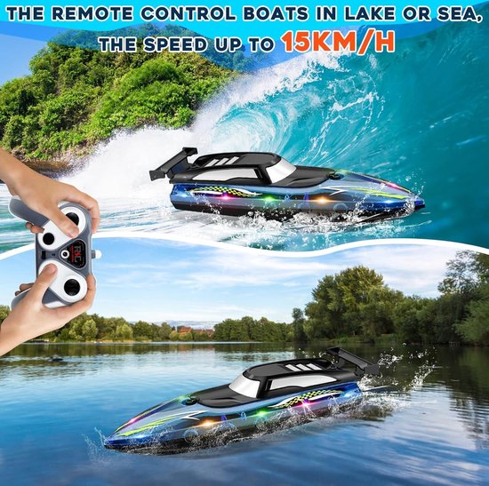 DAN DISCOUNTS Op afstand bestuurde boot, 2,4 GHz 6CH RC boot met
