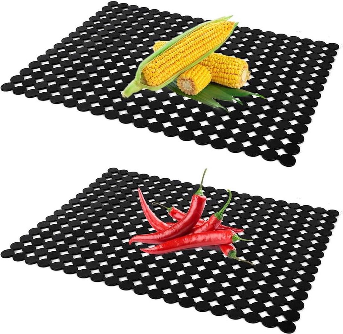 Goedkoopste Spoelbakmat decoratief keuken badkamer beschermmat - pvc afdruipmat - op maat te snijden - 30 x 40 cm (2 stuks