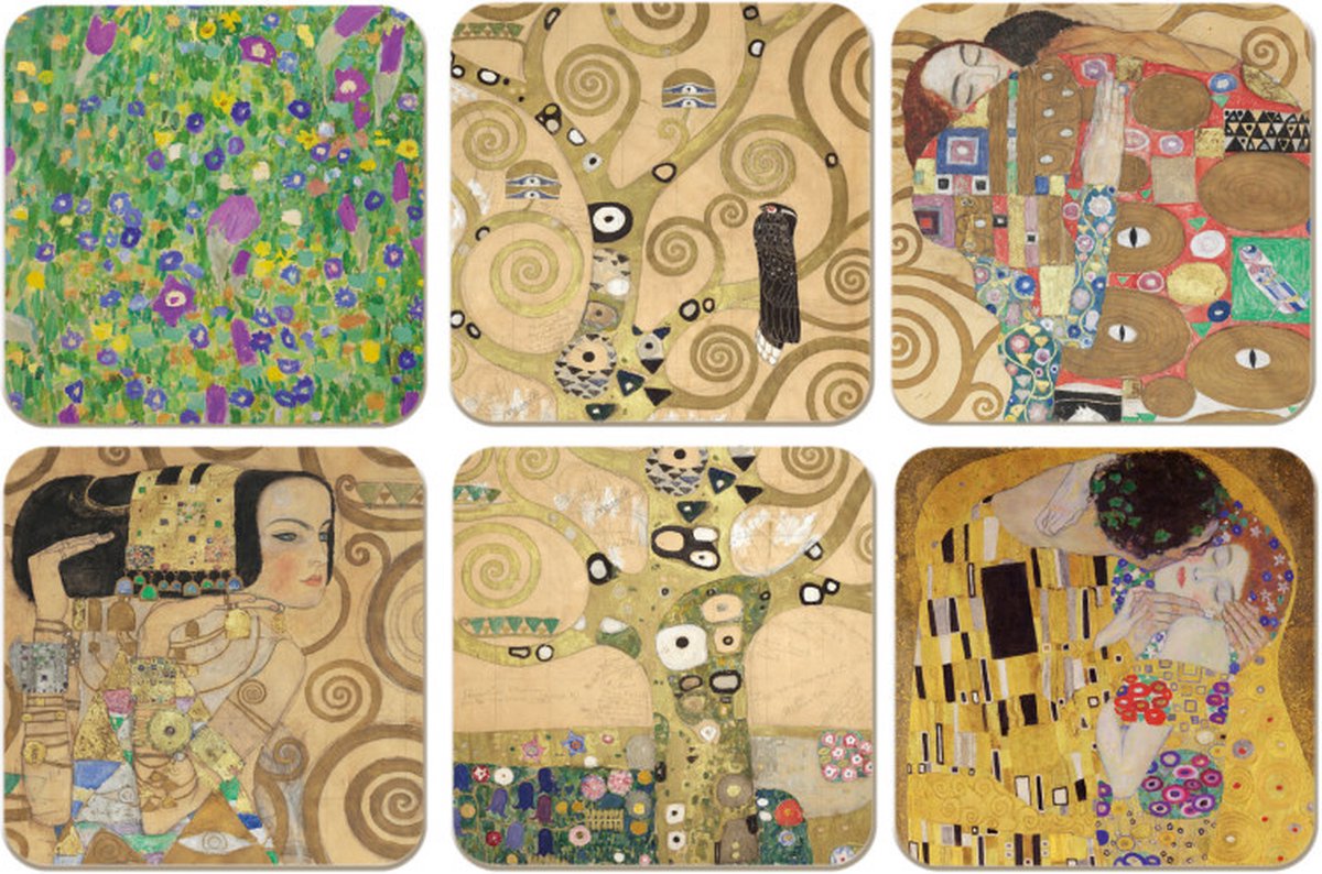 Gustav Klimt Onderzetters 6 stuks