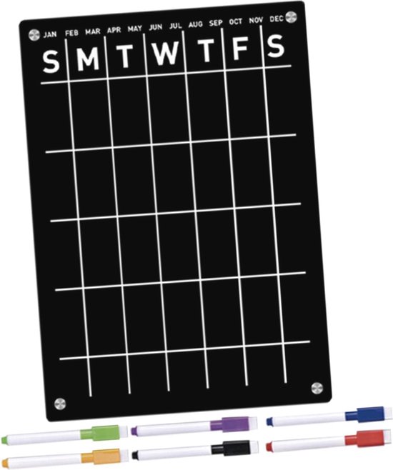 POPRUN Magnetische kalender, whiteboard voor koelkast, gezin
