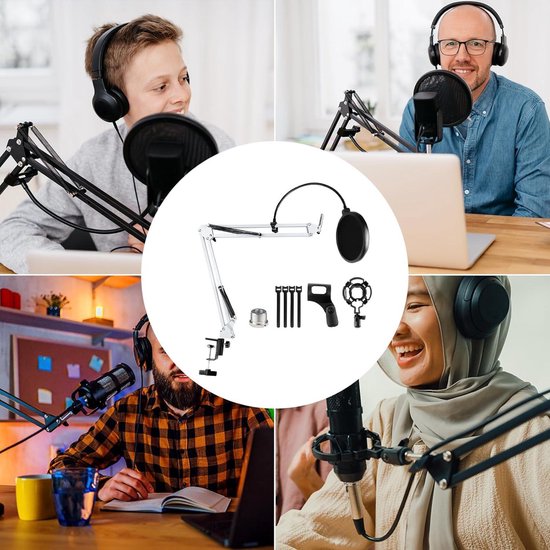 Voor Blue Yeti Microfoon Boom Arm, YUZUHOME Verstelbare Suspension Blue