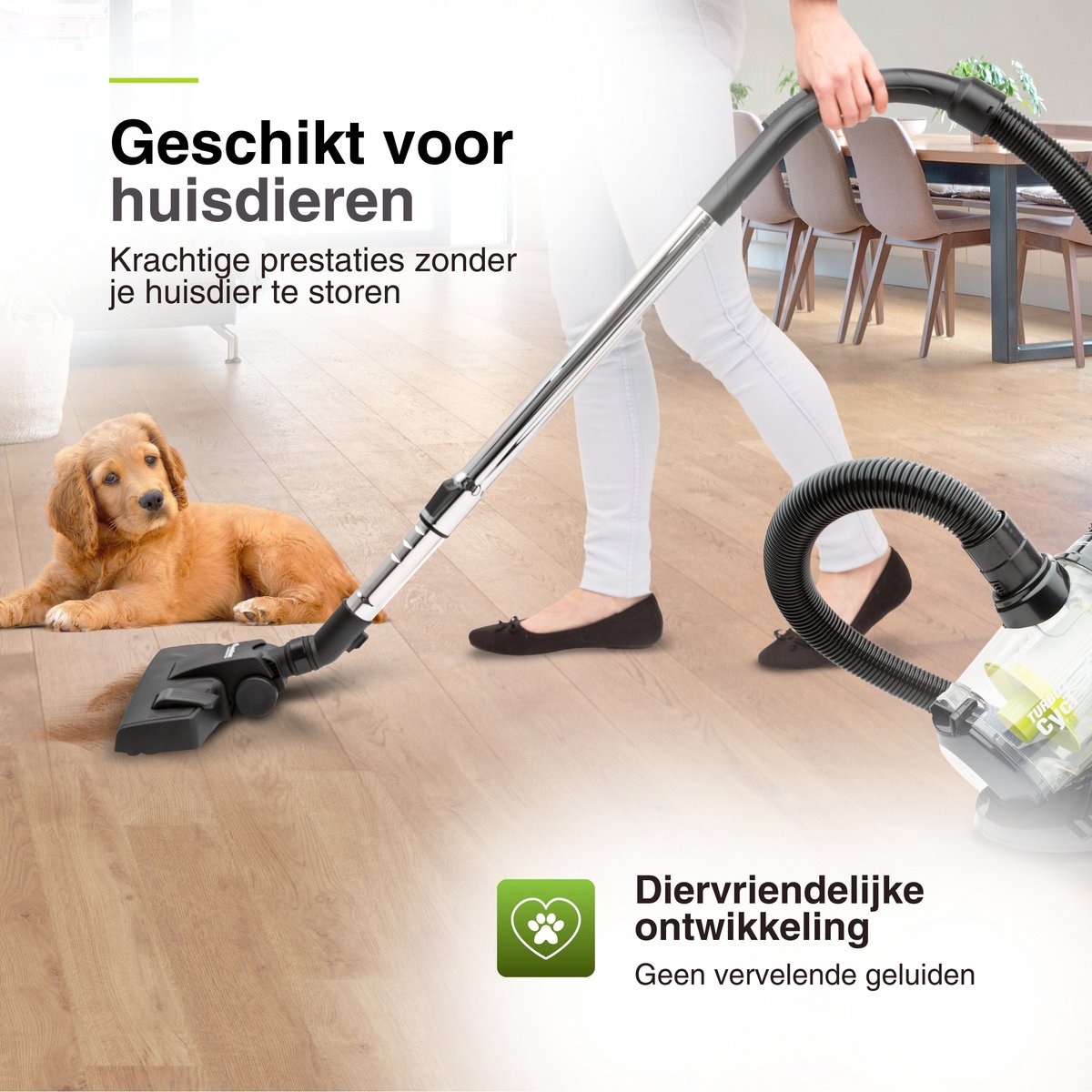 TurboTronic CV07 Stofzuiger zonder zak - Compact Design - Hoge Zuigkracht - Zakloze Stofzuiger - Zwart/Groen – foto 6