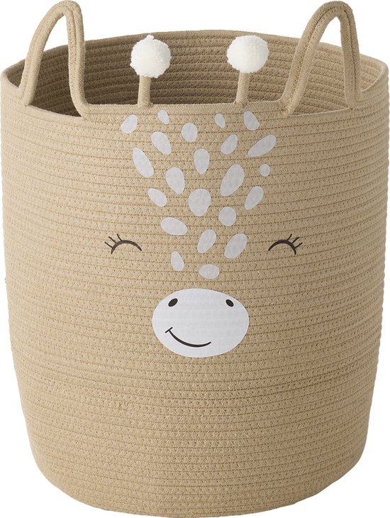 Vertbaudet Panier de rangement XL en corde de coton Girafe