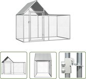 Bol.com The Living Store Kippenhok Praktisch Stalen Verblijf - 2x1x1.5m - Waterbestendig Dak aanbieding
