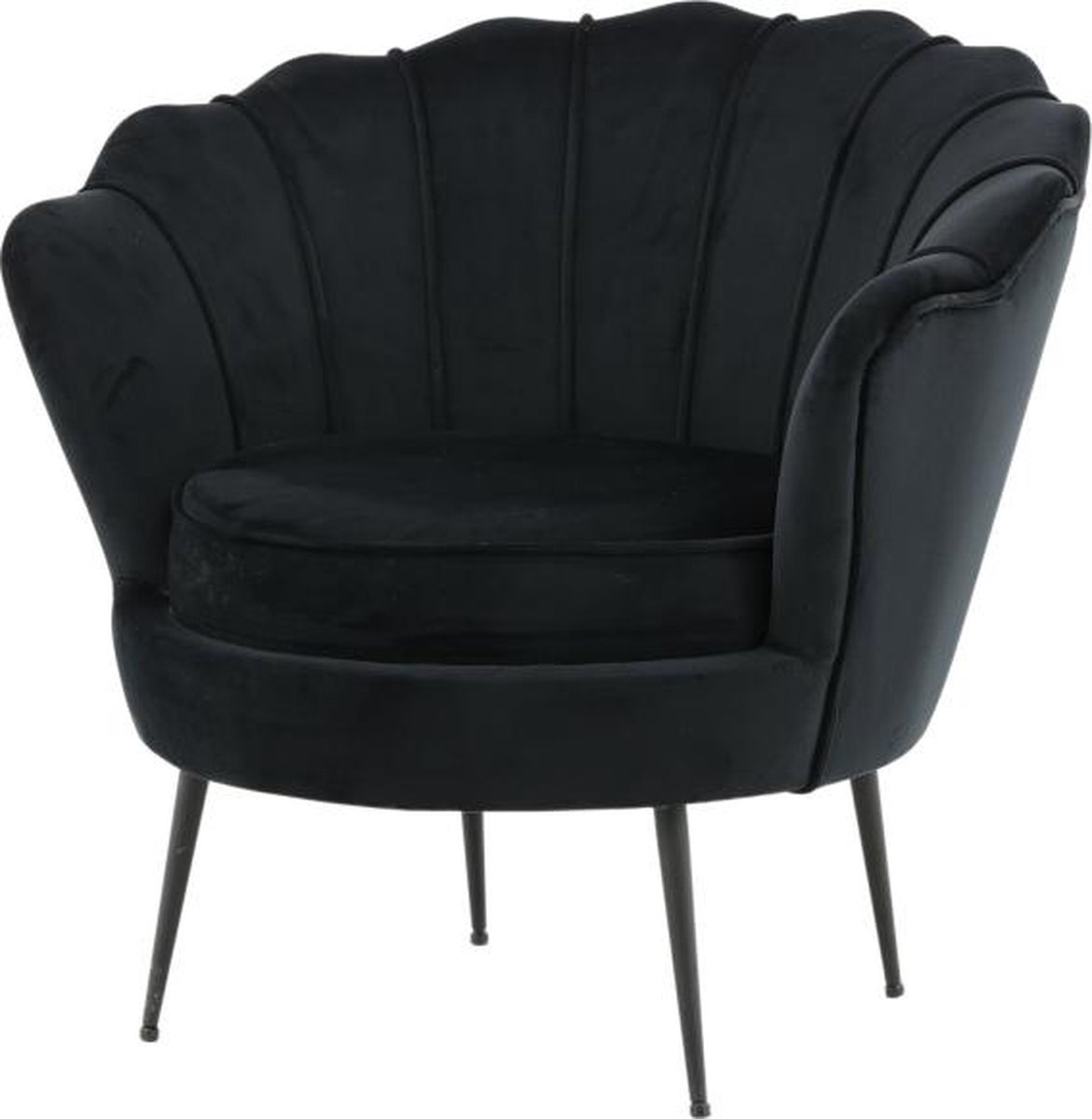 Svea - Rano fauteuil - velvet - zwart