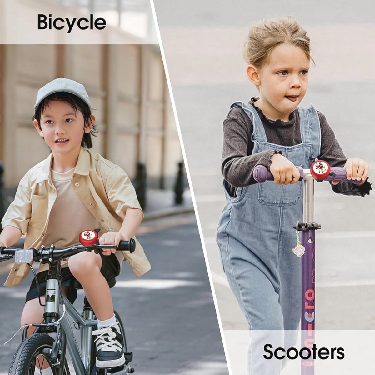Sonnette De Vélo Pour Enfants Motif Camion De Pompier - Rouge, En Alliage - Montage Facile Sur Guidon 22 Mm - Pour Vélos, Scooters, Tricycles - 5