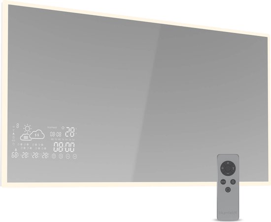 Blumfeldt infraroodheizung 600W – Wandmontage, Smart Mirror mit LED-Anzeige, IP44, App-Steuerung, Überhitzungsschutz, für Bad & Feuchträume, 12-15 m², infrarood Wandheizung