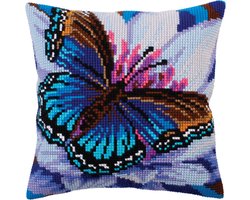 Collection D'Art - Borduurpakket Kussen Vlinder - Voorbedrukt canvas- 50.5313