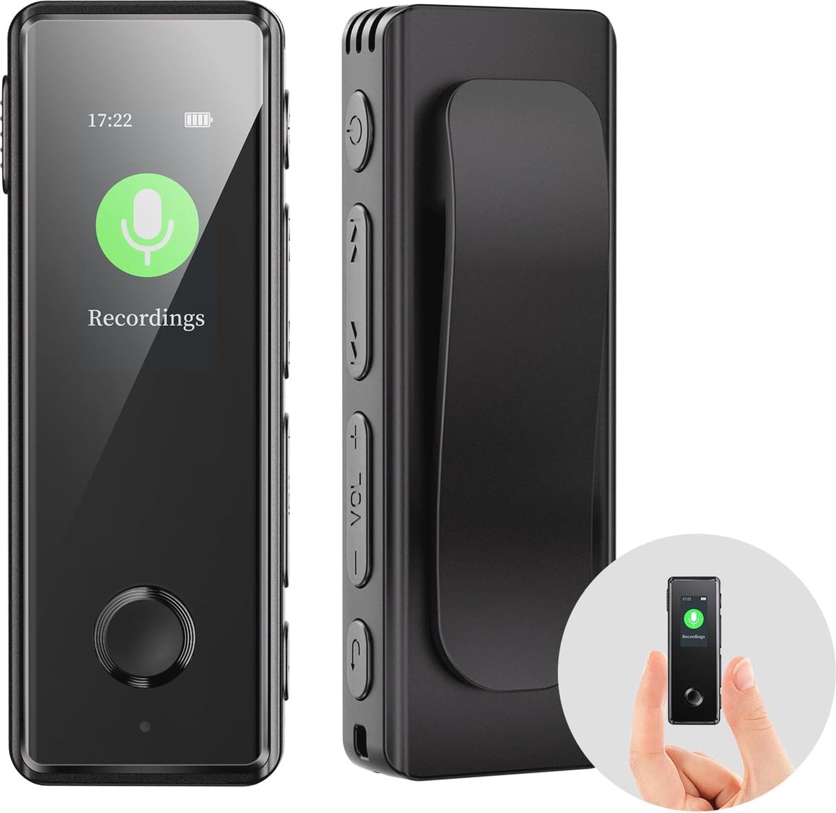 Vandlion 64 GB spraakrecorder, spraakgestuurde recorder met 35 uur