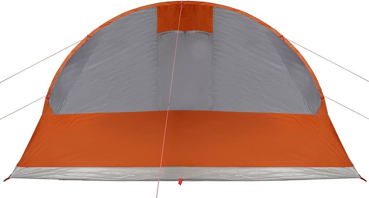 Tente Familiale Dôme VidaXL 6 Personnes - Orange Imperméable - Avec Auvent Abri De Jardin
