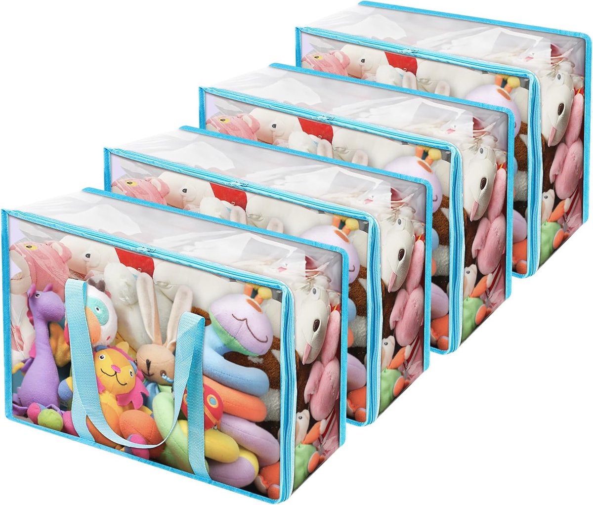 Doorzichtige Kledingopbergtas - 4-pack, 40L Geschikt voor Dekbed, Beddengoed en Speelgoed