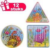 Henbrandt - 12 Stuks Zeedieren / Sea Life Doolhof Spelletjes - Traktatie uitdeelcadeautjes voor kinderen & peuters - Traktaties en kinderverjaardagen - Klein grabbelton speelgoed voor in traktatie uitdeelzakjes