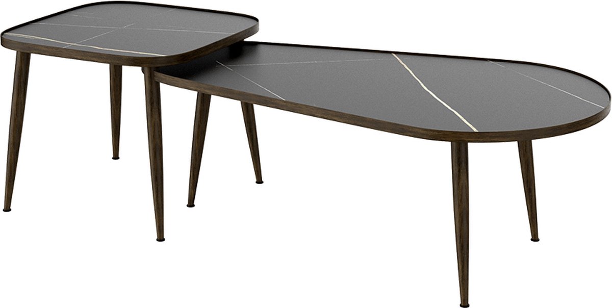 Vicco Manitoba Salontafel set – 105 x 64.5 cm 2 delen Zwart