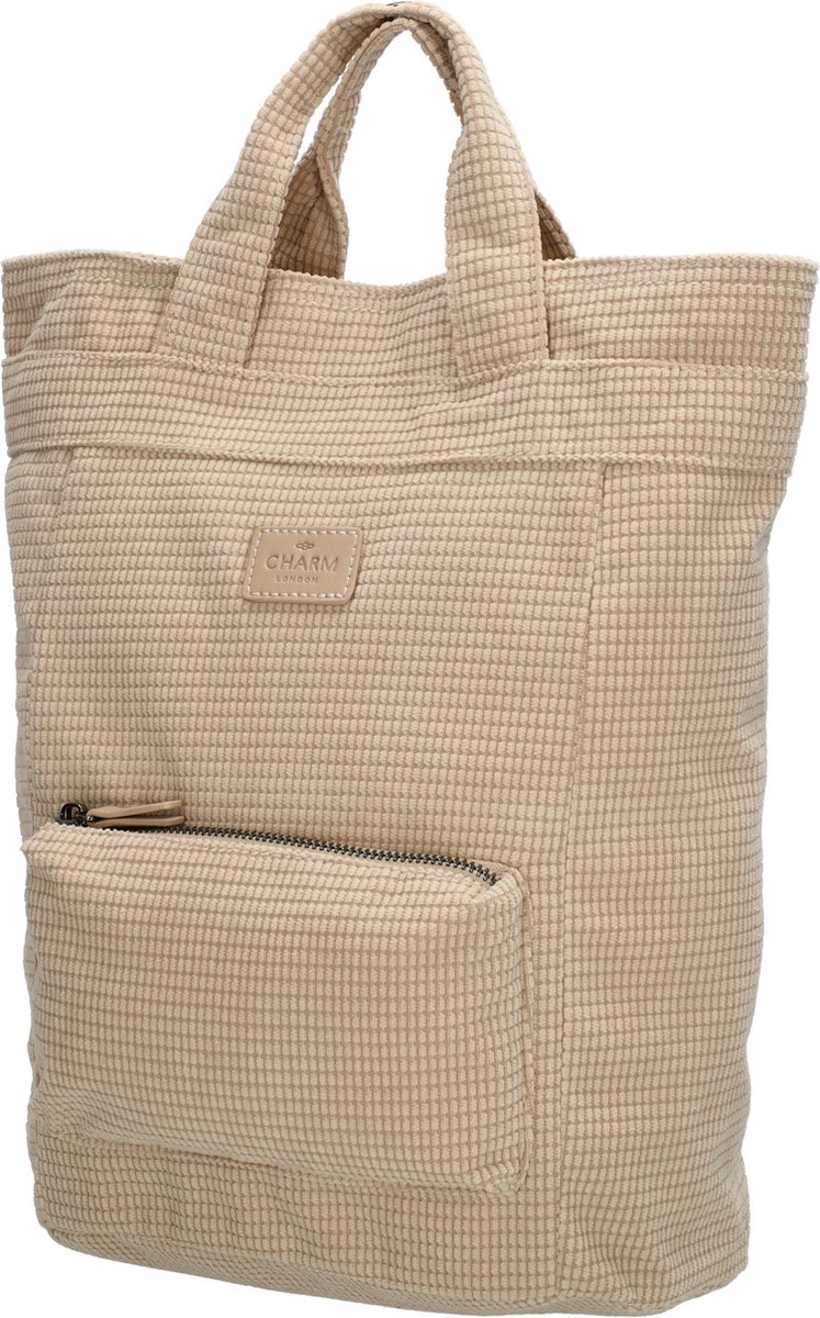 Charm London Valley Rugzak - Praktische Dames Rugtas voor Werk, School of Reizen - Zand