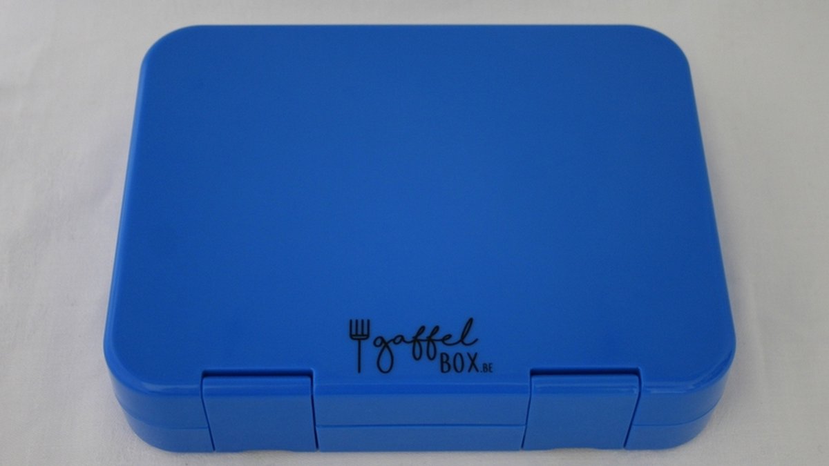 Gaffelbox 4 - Blauw - Bento lunchbox/broodtrommel met 4 lekvrije vakjes voor jong en oud
