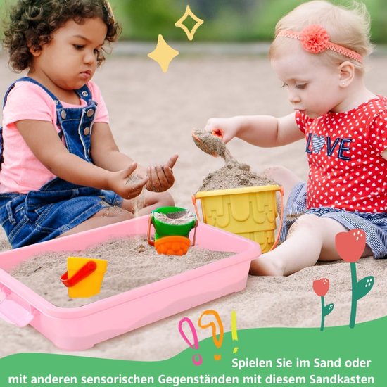 Relaxdays Zandbak Met Deksel Set Van 2 - Transparant Kunststof Voor Binnen En Buiten