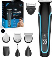 6-in-1 Baardtrimmer Mannen - 6 Verwisselbare Opzetstukken - Trimmer Baard en Lichaam - Bodygroomer - Neus en Oortrimmer