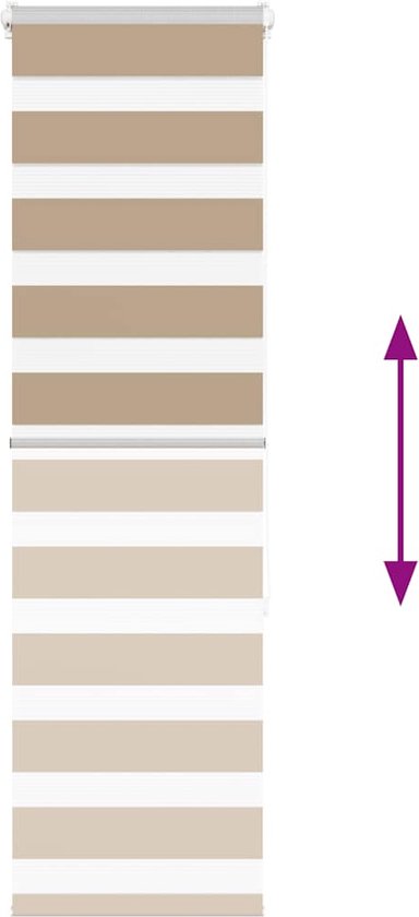 vidaXL - Zebra - Store - 40x150 - cm - largeur du tissu - 35,9 - cm - polyester - marron sable