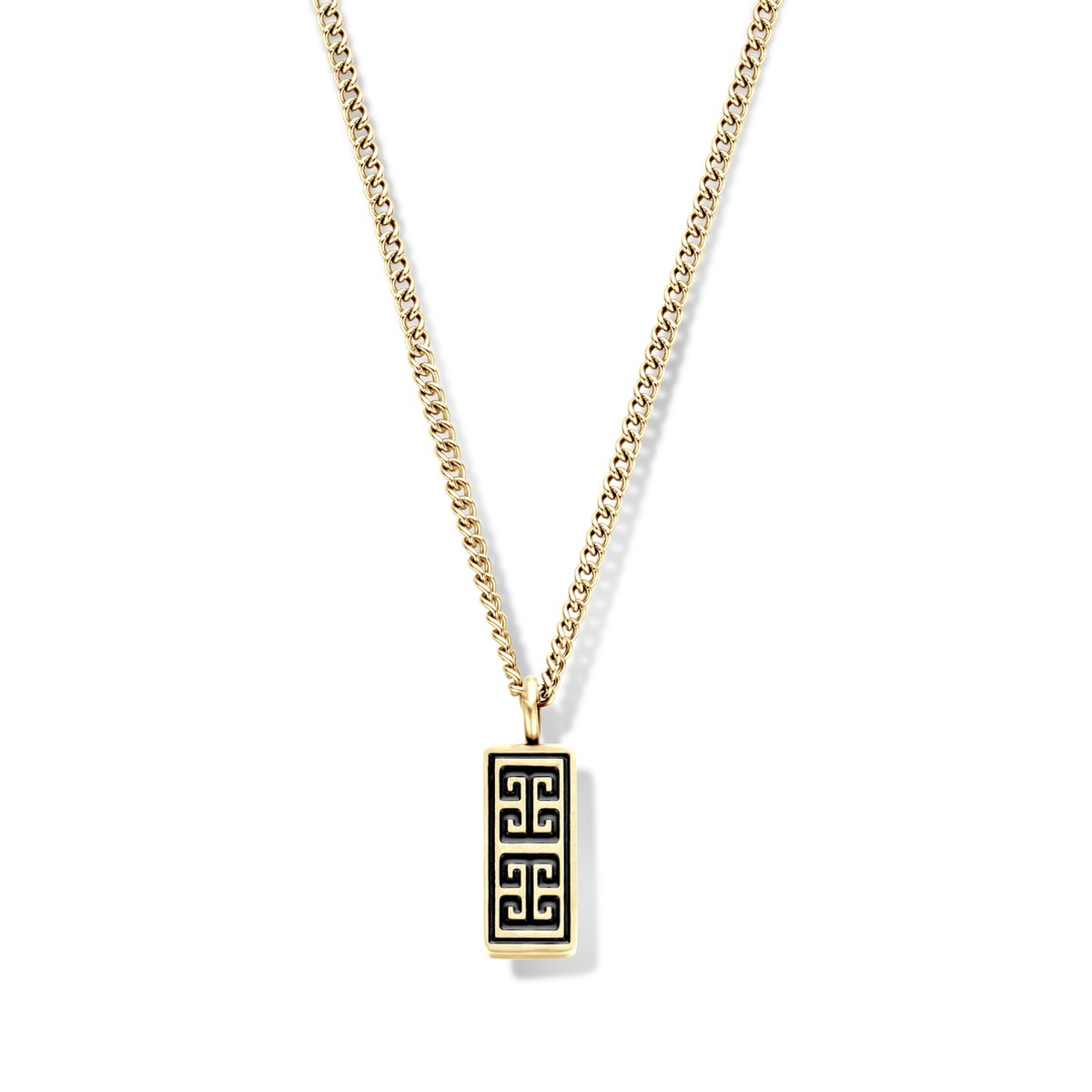 Frank 1967 7FN-0016 Stalen Heren Ketting met Hanger - lengte 60 cm - Goudkleurig - Cadeau voor mannen