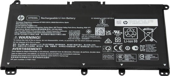 Nieuw HT03XL batterij - hp HT03XL laptop accu 11.4V 41.04Wh hp accu