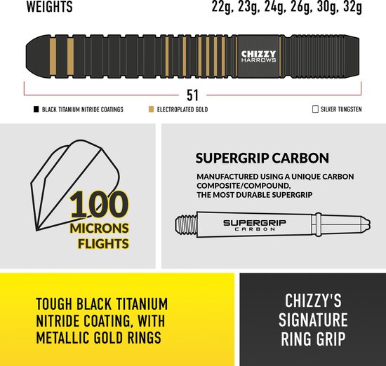 Chizzy Series 3 90% tungsten 22Gr - Harrows van Chi — afbeelding 3